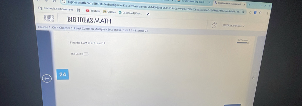 Solved: Worksheet (ilig Ideas) Big ileas Math Assesumed bigideasmath ...