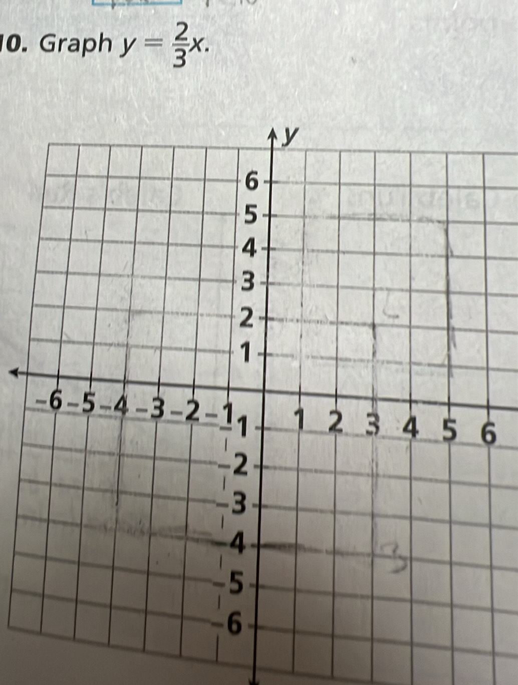 Graph y= 2/3 x. 
6