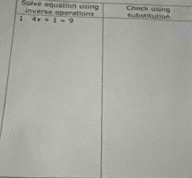 Solve equation usin Check