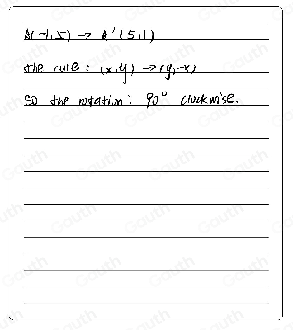 Solved: Point A' is the image of point A under a rotation about the ...