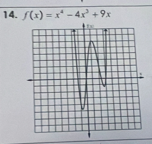 f(x)=x^4-4x^3+9x