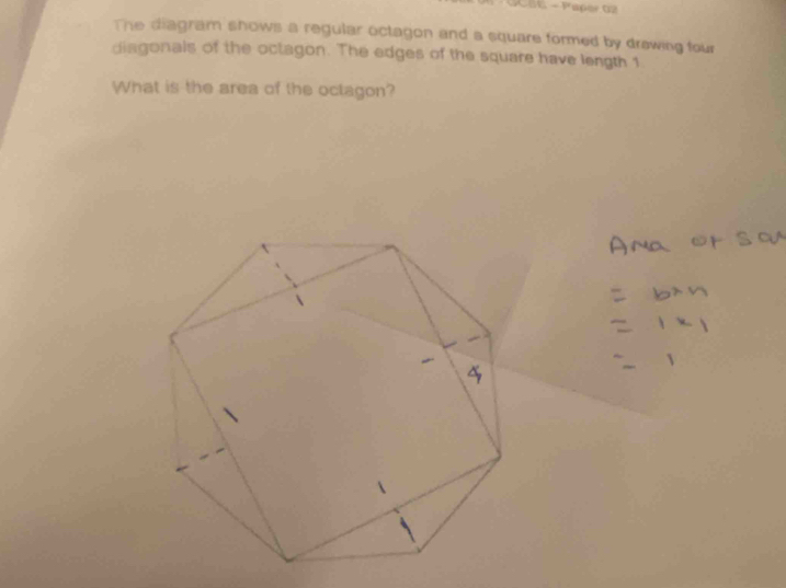 Solved: OCBE - Paper 02 The diagram shows a regular octagon and a ...