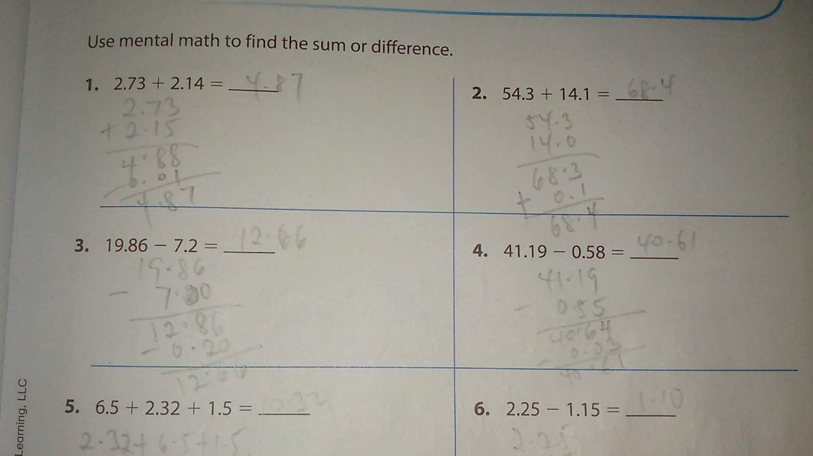 Use mental math to find the sum or difference.