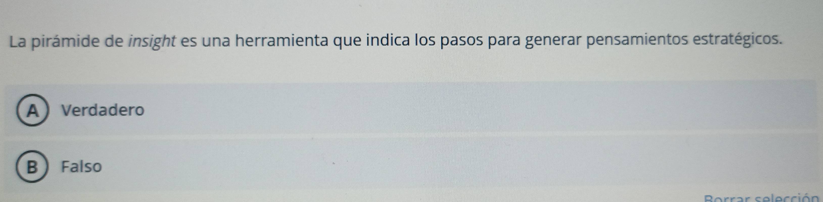 Resuelto:La pirámide de insight es una herramienta que indica los pasos ...