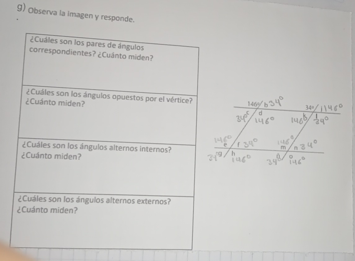 Observa la imagen y responde.
146° b
C d