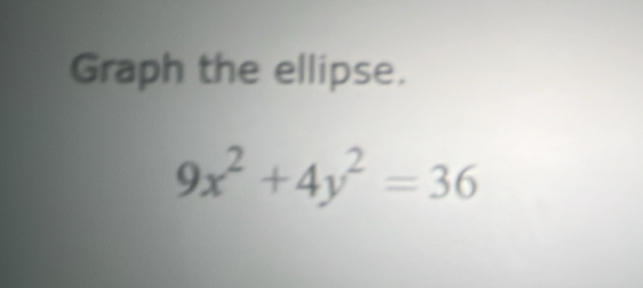 Graph the ellipse.
9x^2+4y^2=36