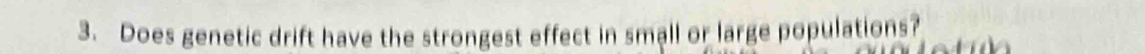 Does genetic drift have the strongest effect in small or large populations?