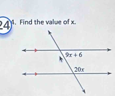 4^4. Find the value of x.
downarrow