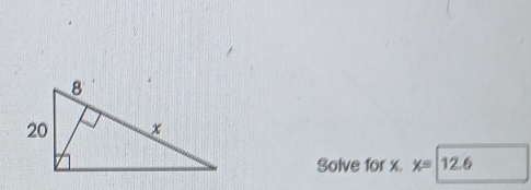 Solve for x. x=12.6 □