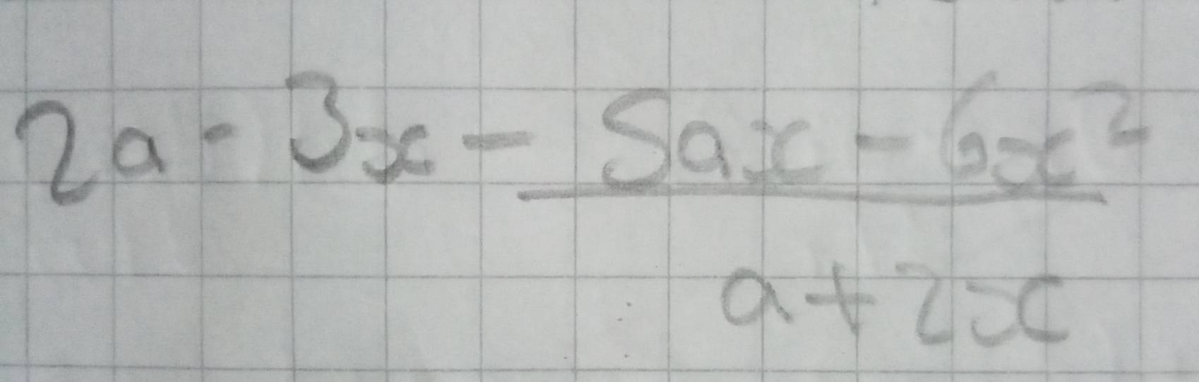 2a-3x- (5ax-6x^2)/a+2x 