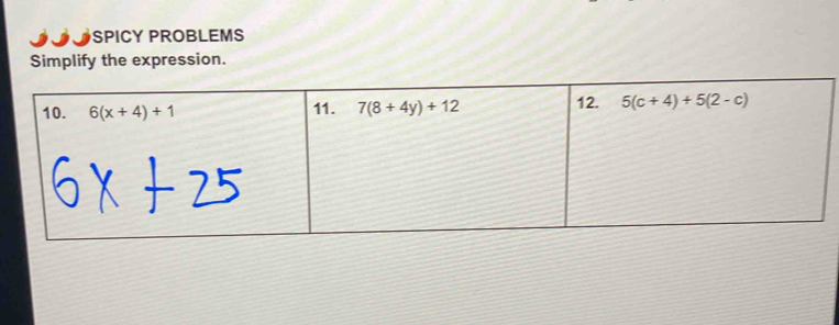 SPICY PROBLEMS
Simplify the expression.