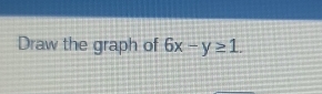 Draw the graph of 6x-y≥ 1.