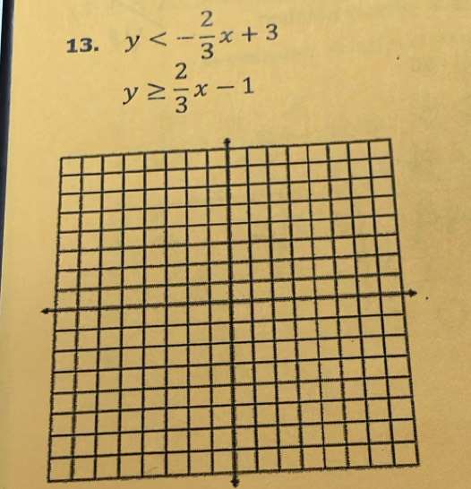 y<- 2/3 x+3
y≥  2/3 x-1