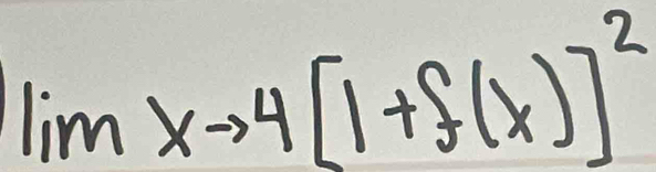 lim xto 4[1+f(x)]^2