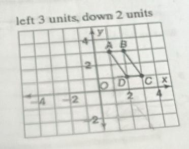 left 3 units, down 2 units