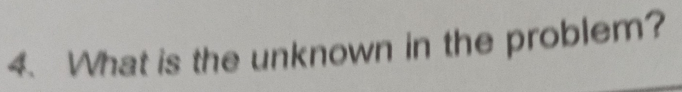 What is the unknown in the problem?