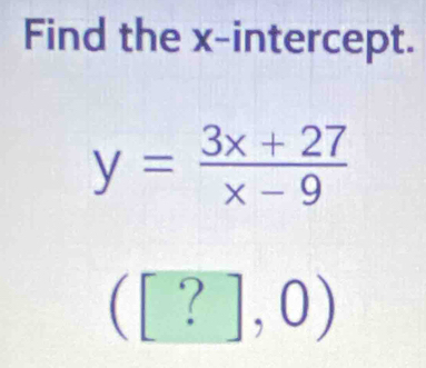 Find the x-intercept.
([?],0)