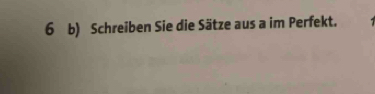 Schreiben Sie die Sätze aus a im Perfekt.