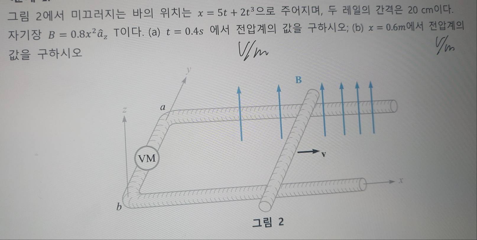 ユ 2 x=5t+2t^3 , 20 cm.
B=0.8x^2hat a_zT0|[. (a) t=0.4s; (b) x=0.6m0l/A-
￥
Vm
` 
a