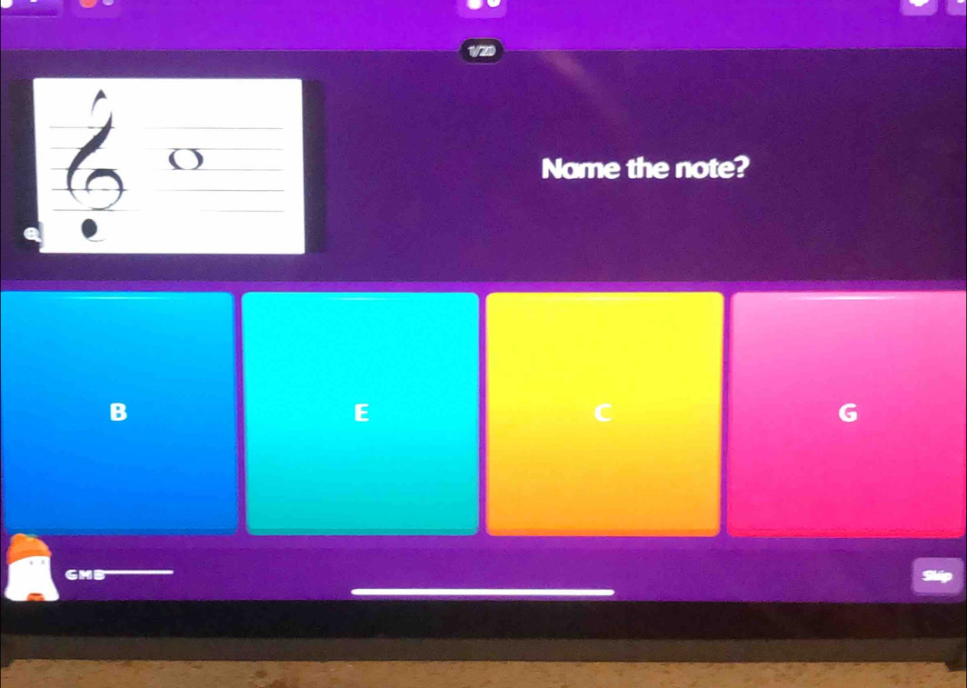 6 ( ) 
Name the note?
B
t
C
G
GMB