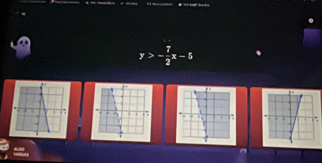 y>- 7/2 x-5
ALDO 
VARGAS