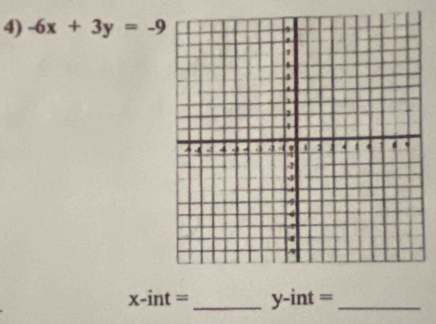 -6x+3y=-9
x-int=
__ y-int=