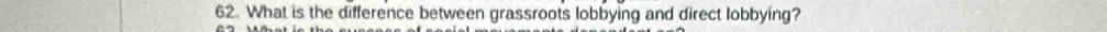 What is the difference between grassroots lobbying and direct lobbying?