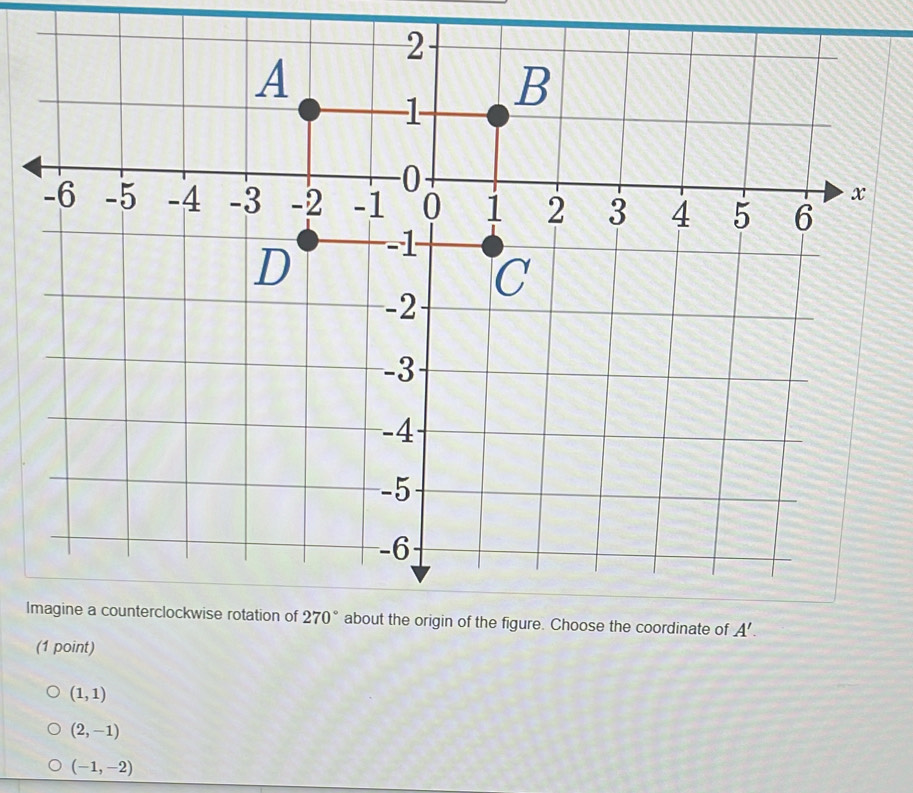 (1,1)
(2,-1)
(-1,-2)