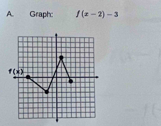 Graph: f(x-2)-3