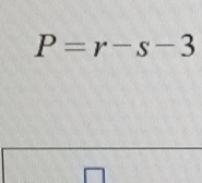 P=r-s-3