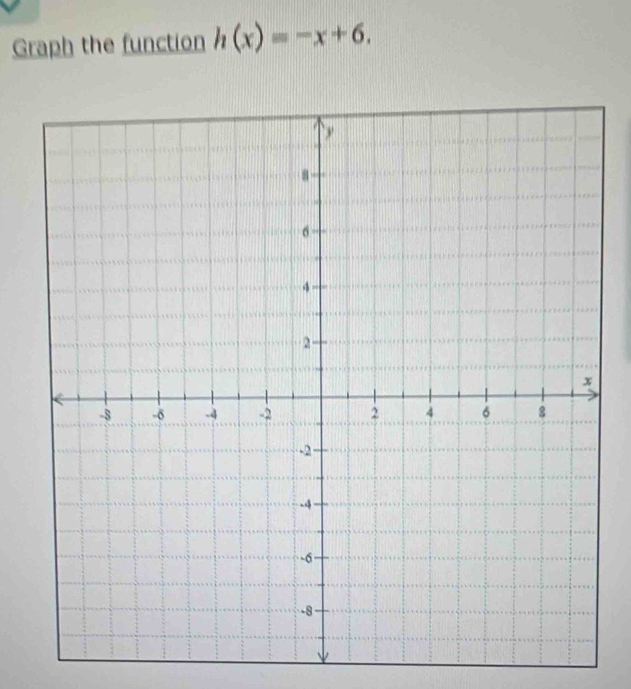 Graph the function h(x)=-x+6.