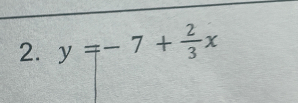 y=-7+ 2/3 x