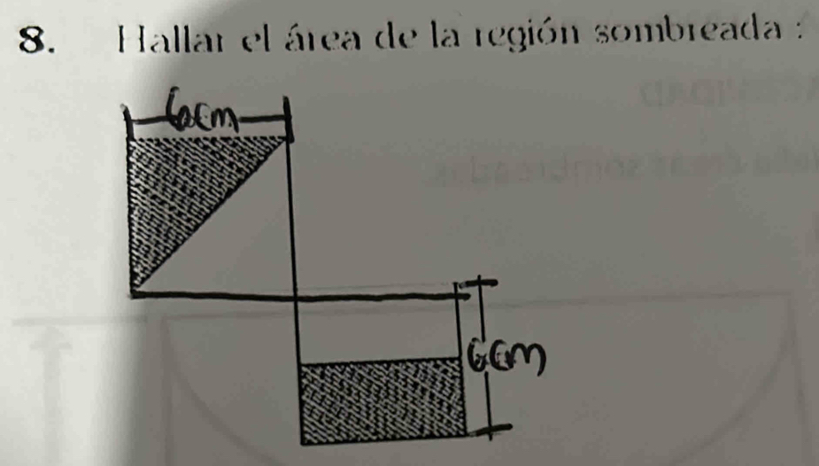 Hallar el área de la región sombreada