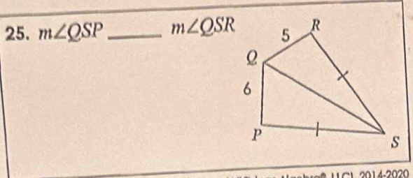 m∠ QSP _ m∠ QSR
142020