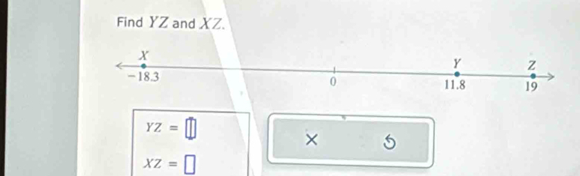 Find YZ and XZ.
YZ=□
×
XZ=□