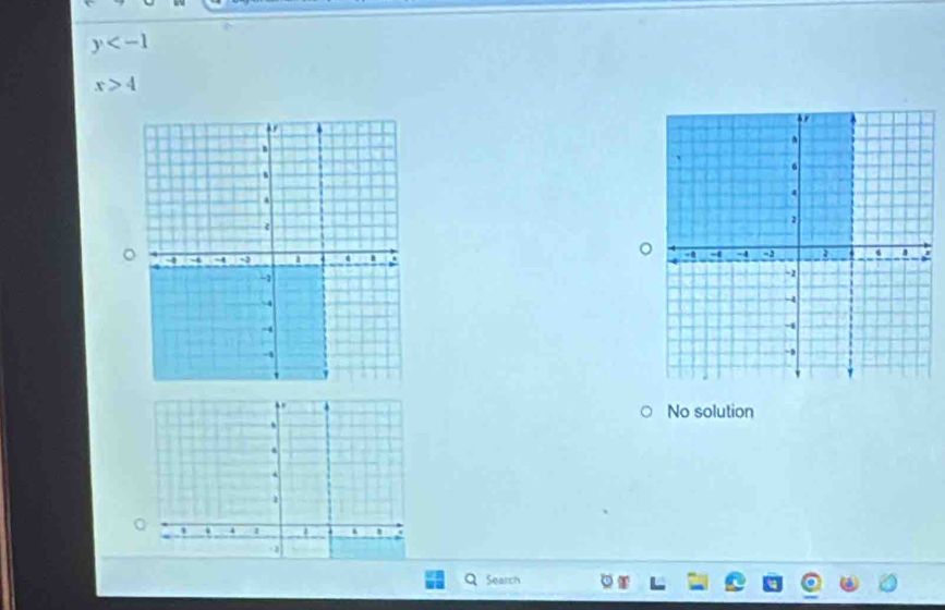 y
x>4

No solution
.
a
.
1
a 4 1 4 .1
Search