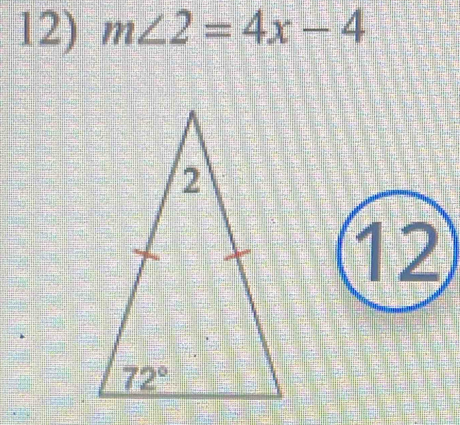 m∠ 2=4x-4
12