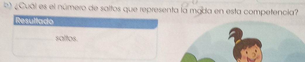 ¿Cuál es el número de saltos que representa la moda en esta competencia? 
Resultado 
saltos.