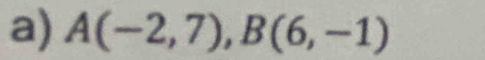 A(-2,7), B(6,-1)