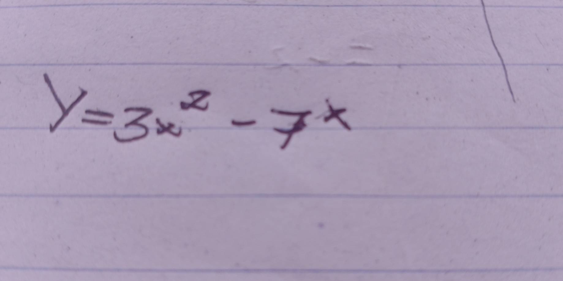 y=3x^2-7x