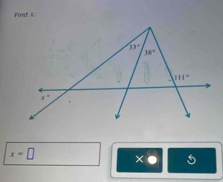 Find x.
x=□
×● 5