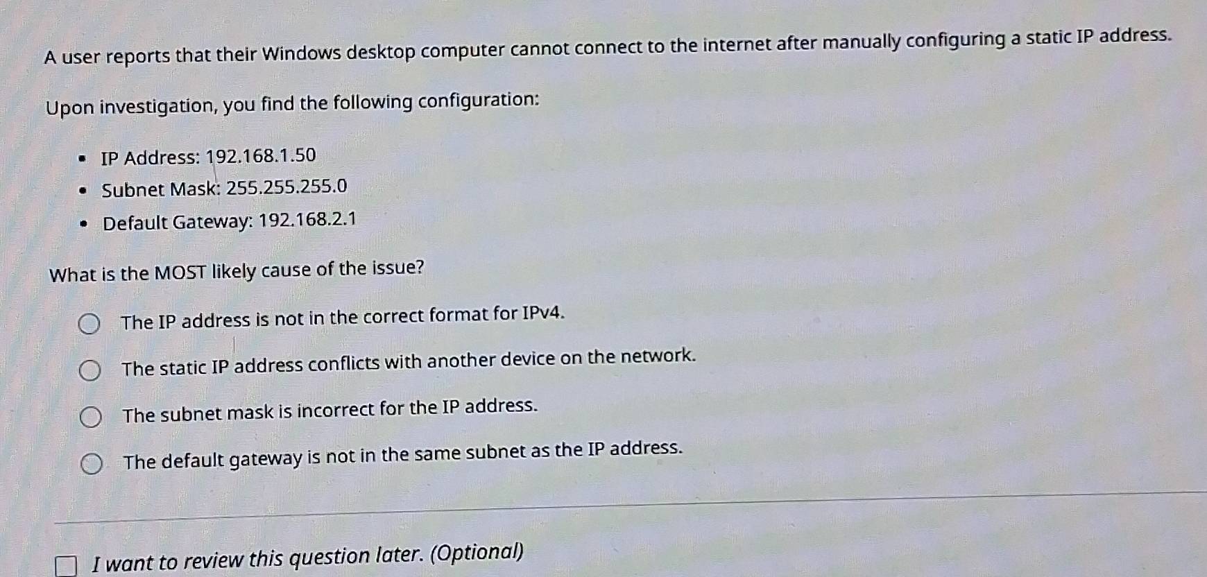 Solved: A user reports that their Windows desktop computer cannot ...
