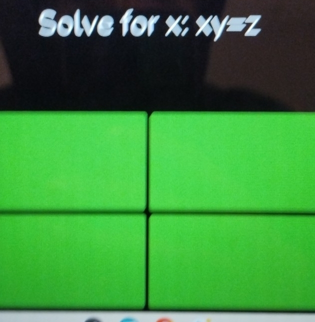 Solve for x/xy=z