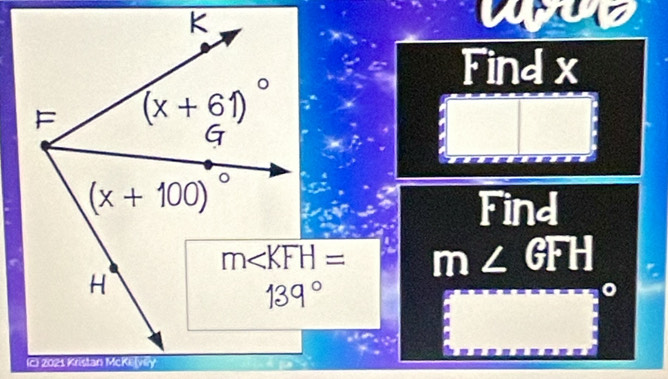 Find x
Find
m∠ GFH