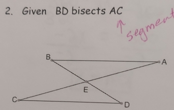 Given BD bisects AC