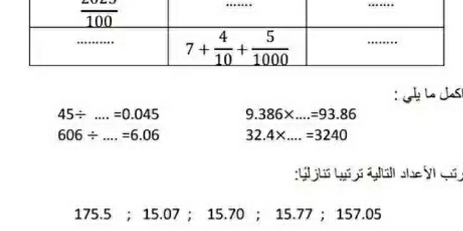 Lo Jas
45/ _ =0.045
9.386* ...=93.86 _
606/ _ =6.06
32.4* _ =3240
:Gi jui Li s giai she VI qui
175.5 ; 15.07 ； 15.70 ； 15.77 ； 157.05