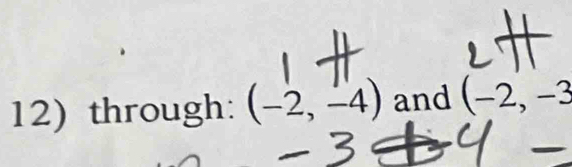 through: (-2,-4) and (-2,-3