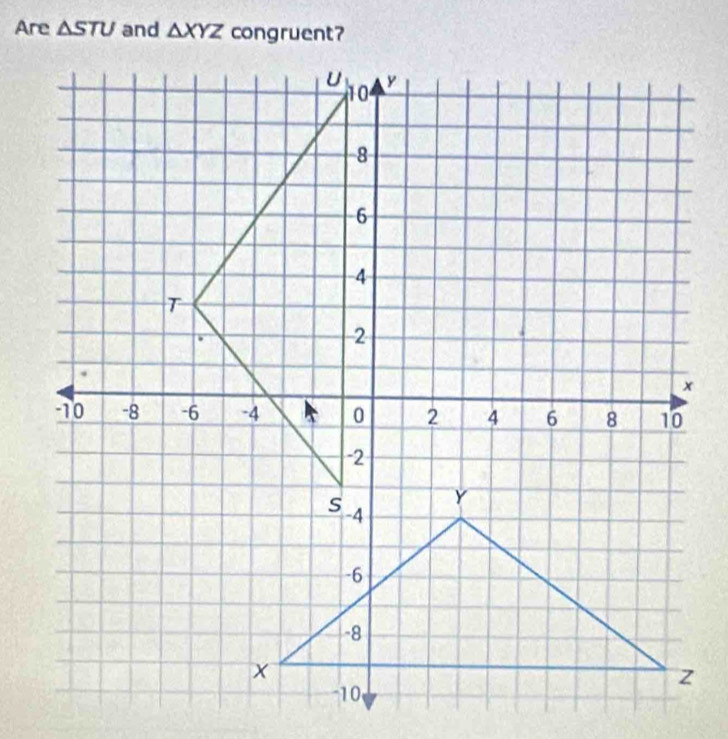 Are △ STU and △ XYZ