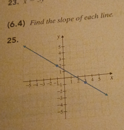 x=?
(6.4) Find the slope of each line. 
25