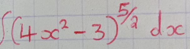 ∈t (4x^2-3)^5/2dx